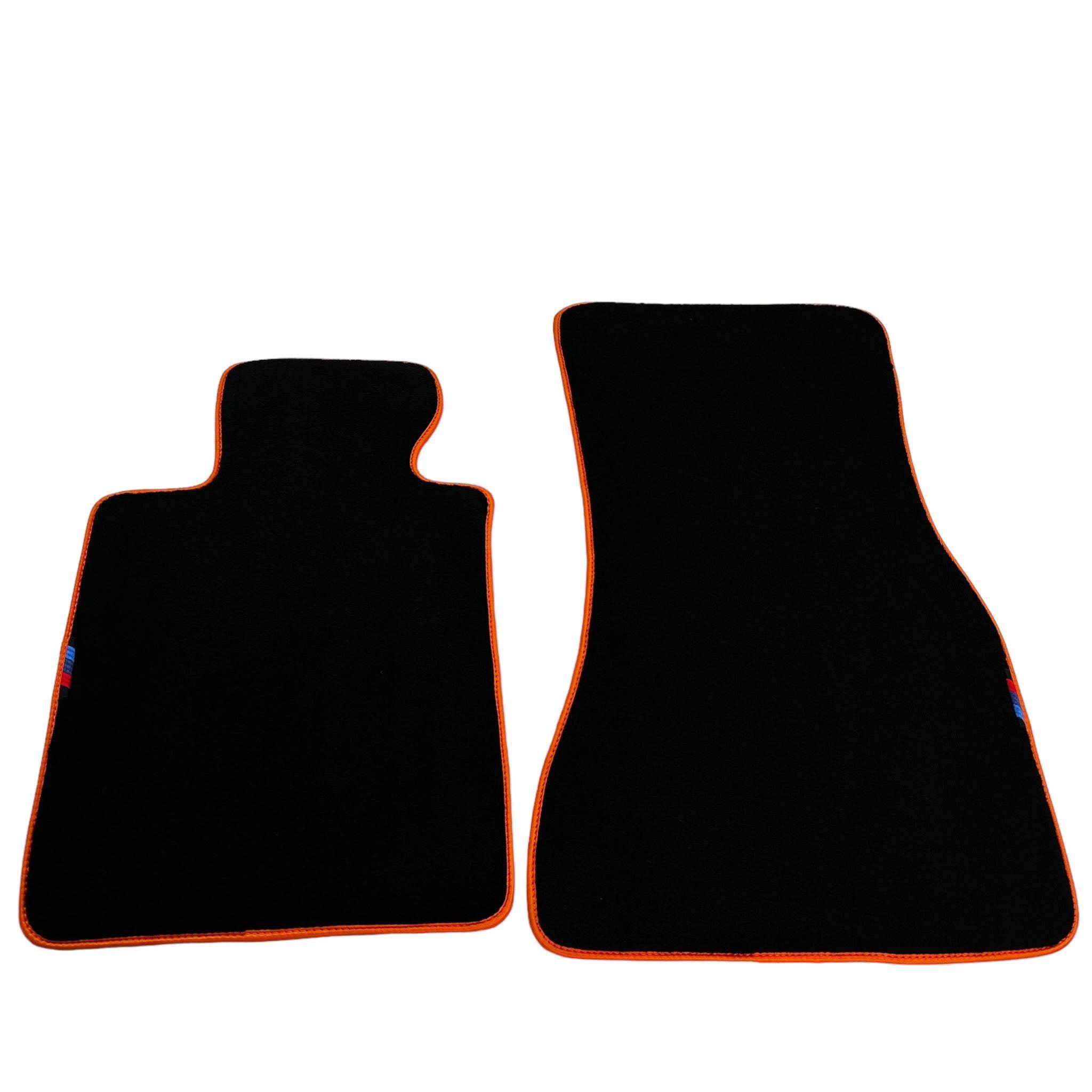 Black Floor Floor Mats For BMW 1 Series E87 | Orange Trim