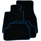 Black Floor Floor Mats For BMW 1 Series F20 | Sky Blue Trim