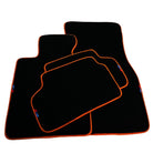 Black Floor Floor Mats For BMW 1 Series F40 | Fighter Jet Edition Autowin Brand |Orange Trim