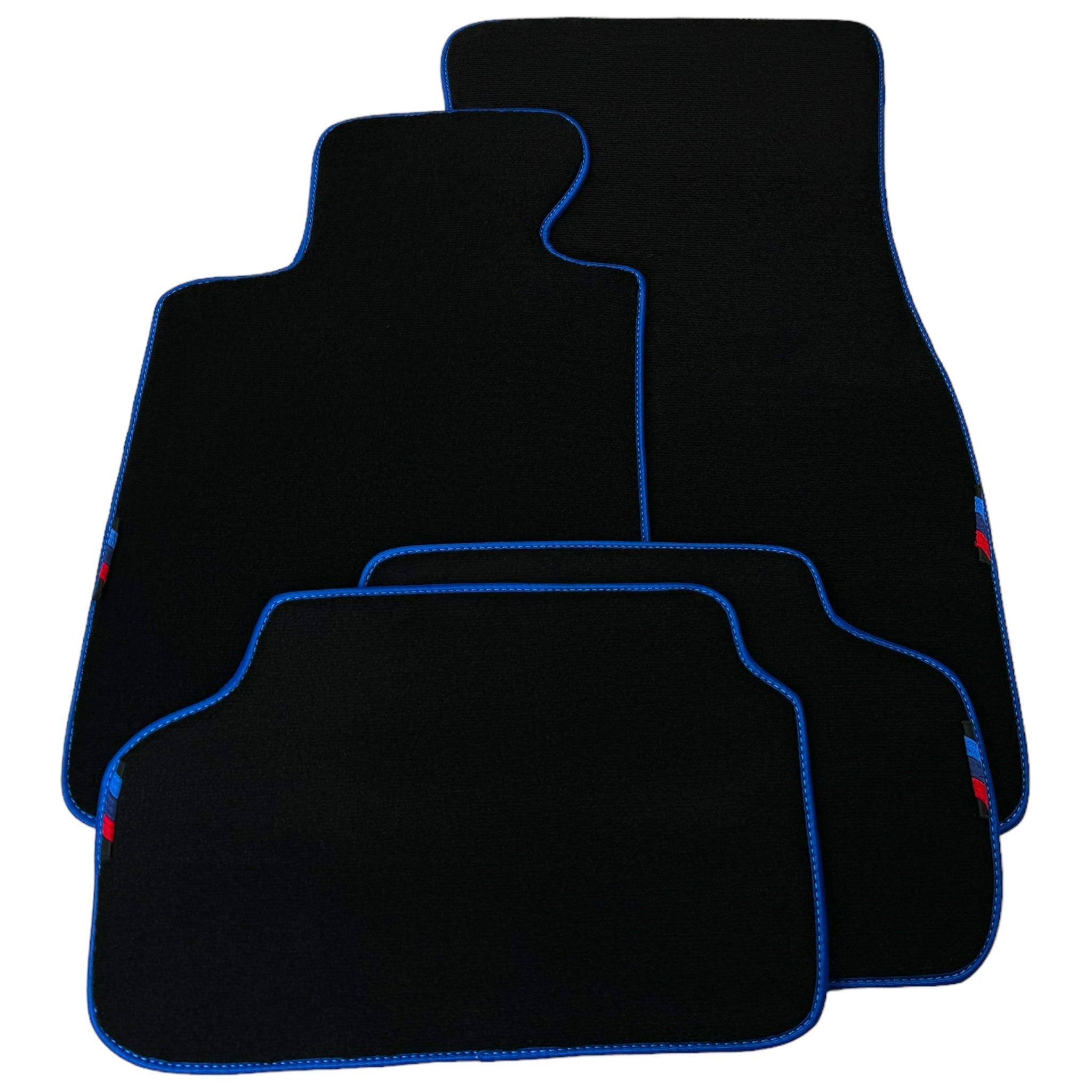Black Floor Floor Mats For BMW 3 Series E46 Coupe | Blue Trim