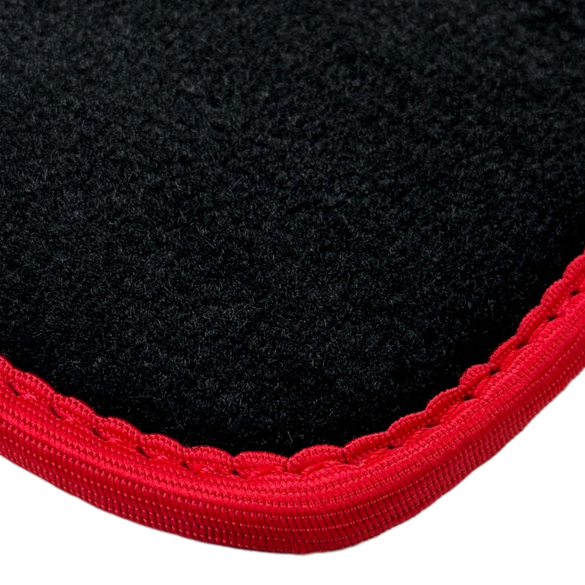Black Floor Floor Mats For BMW 3 Series E46 Coupe | Red Trim