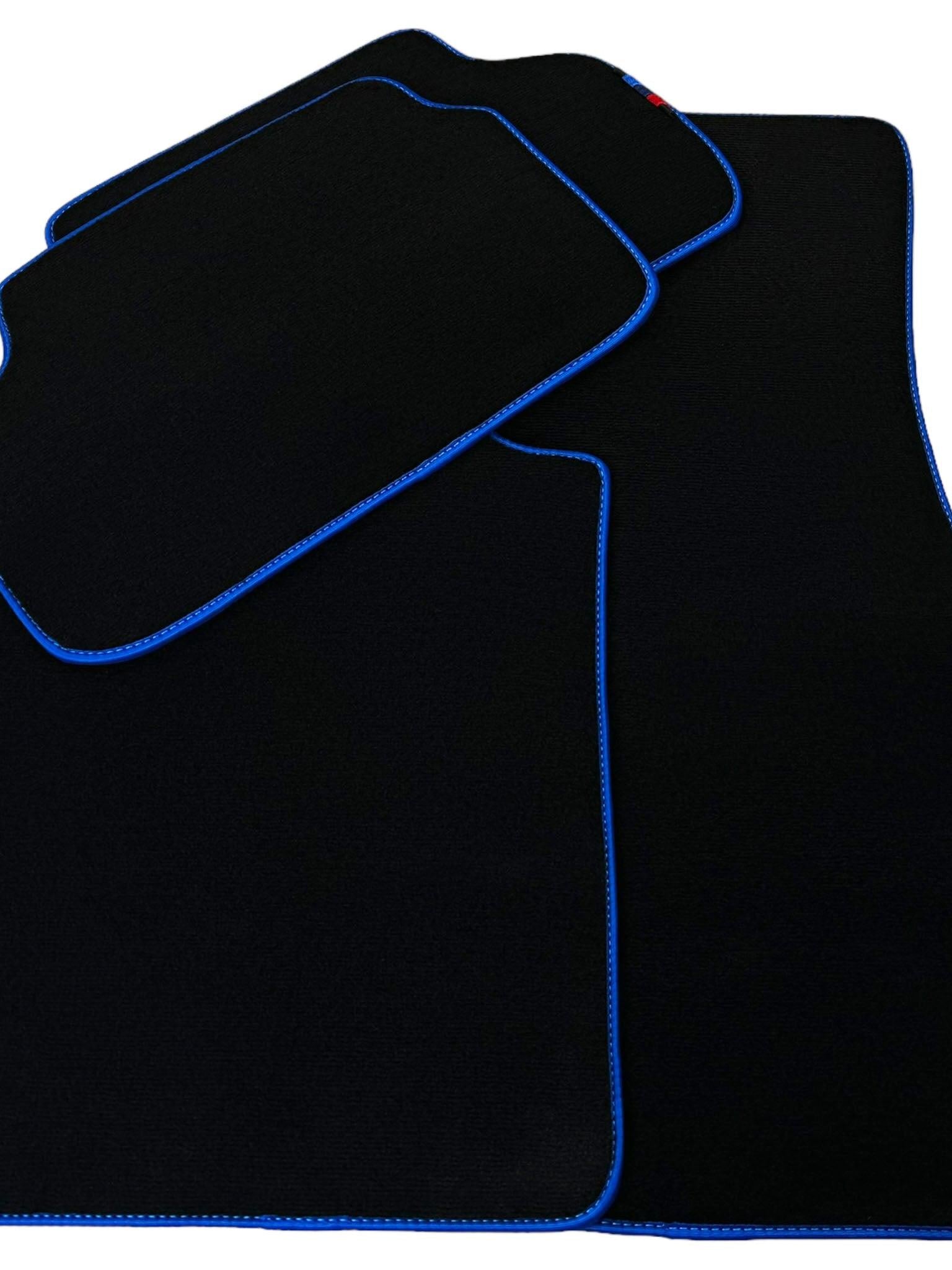 Black Floor Floor Mats For BMW 3 Series G20 | Blue Trim