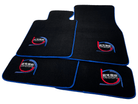 Black Floor Mats For BMW 5 Series F11 5-doors Wagon ER56 Design Limited Edition Blue Trim - AutoWin