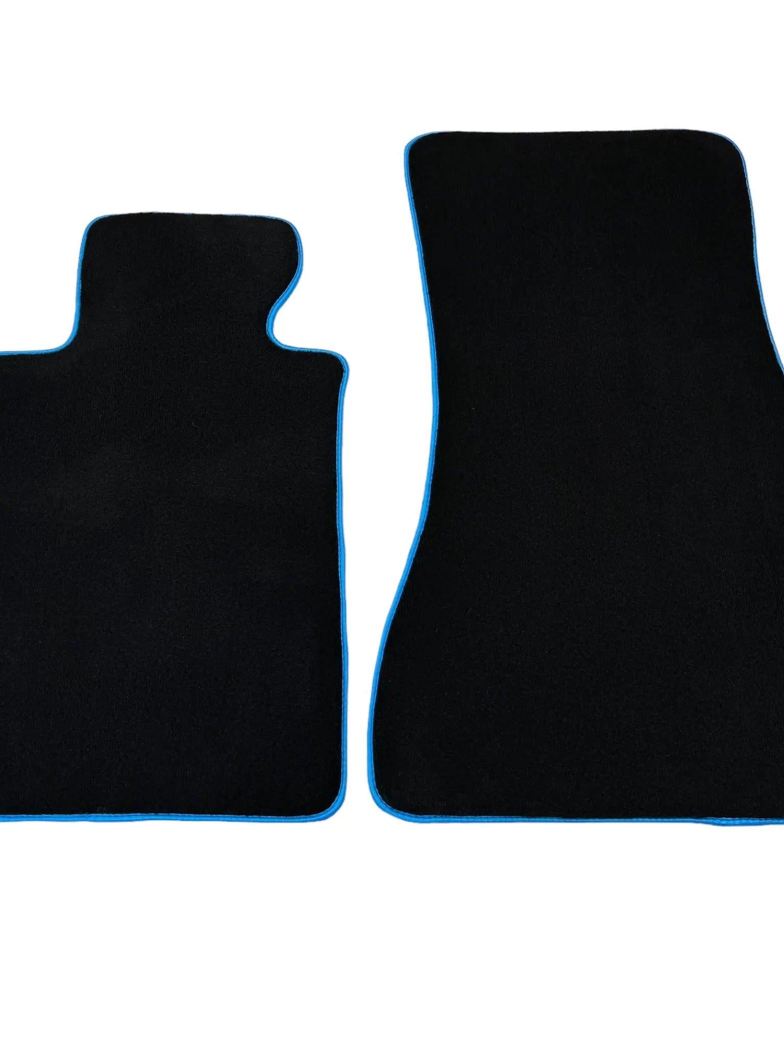 Black Floor Floor Mats For BMW 6 Series F06 Gran Coupe | Fighter Jet Edition AutoWin Brand |Sky Blue Trim
