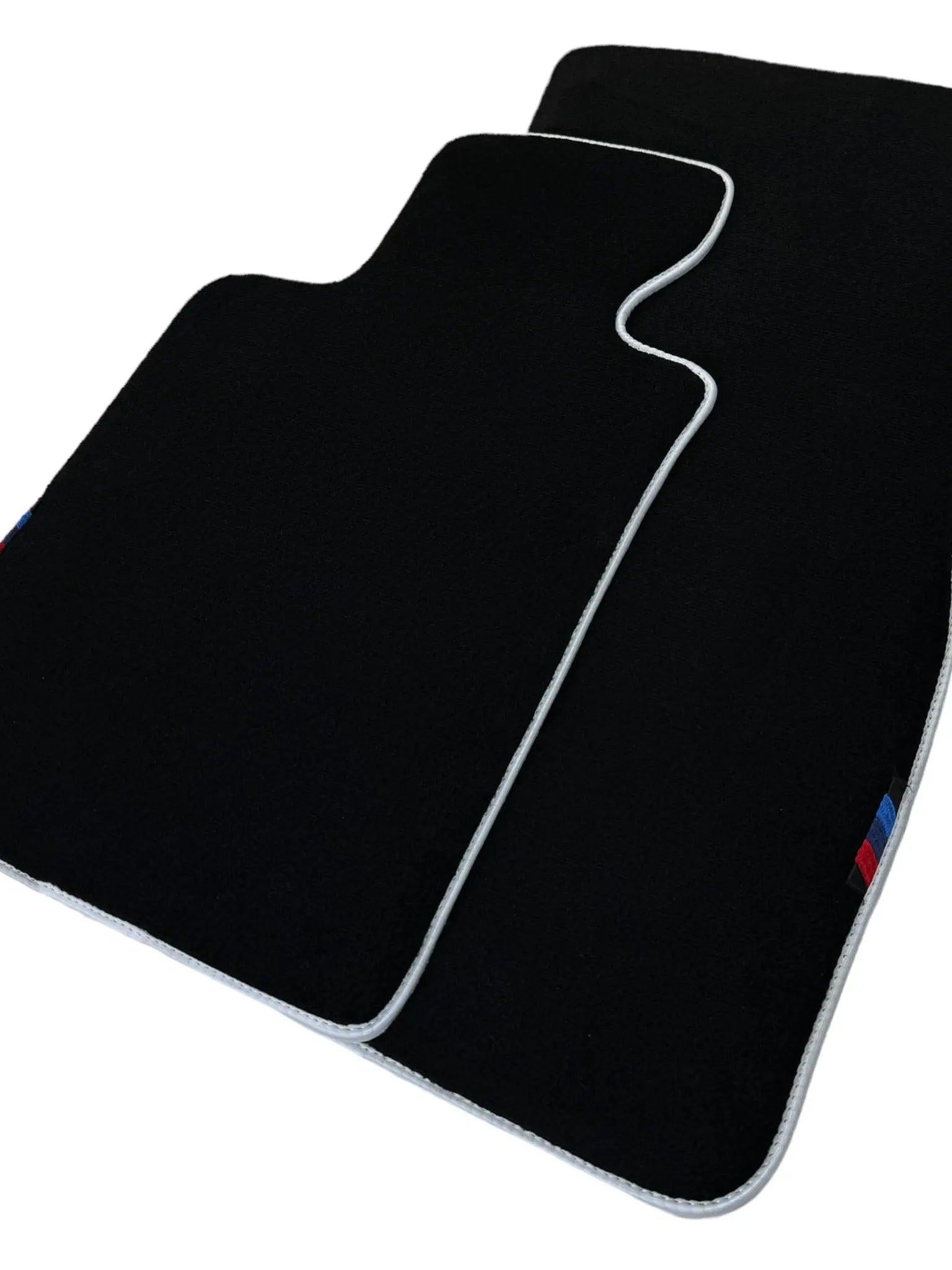 Black Floor Floor Mats For BMW 6 Series G32 GT Gran Turismo | White Trim AutoWin Brand | White Trim
