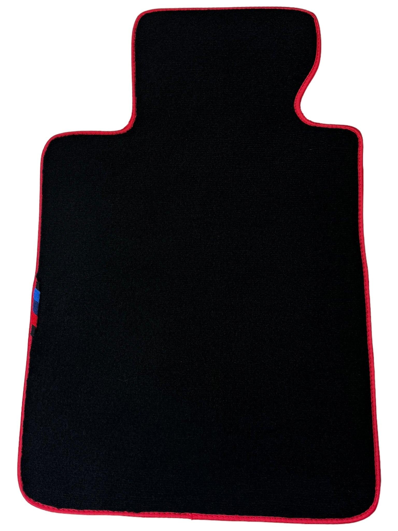 Black Floor Floor Mats For BMW 7 Series E66 | Fighter Jet Edition AutoWin Brand |Red Trim
