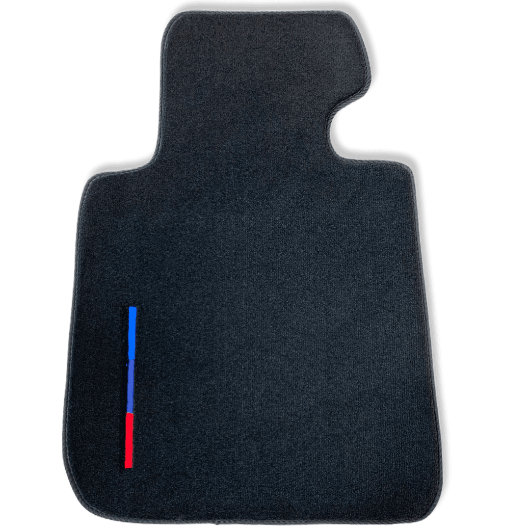 Black Floor Mats For BMW iX1 - U11 SUV With 3 Color Stripes Tailored Set Perfect Fit - AutoWin