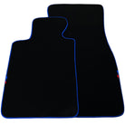 Black Floor Floor Mats For BMW M4 Series F83 | Fighter Jet Edition AutoWin Brand |Blue Trim