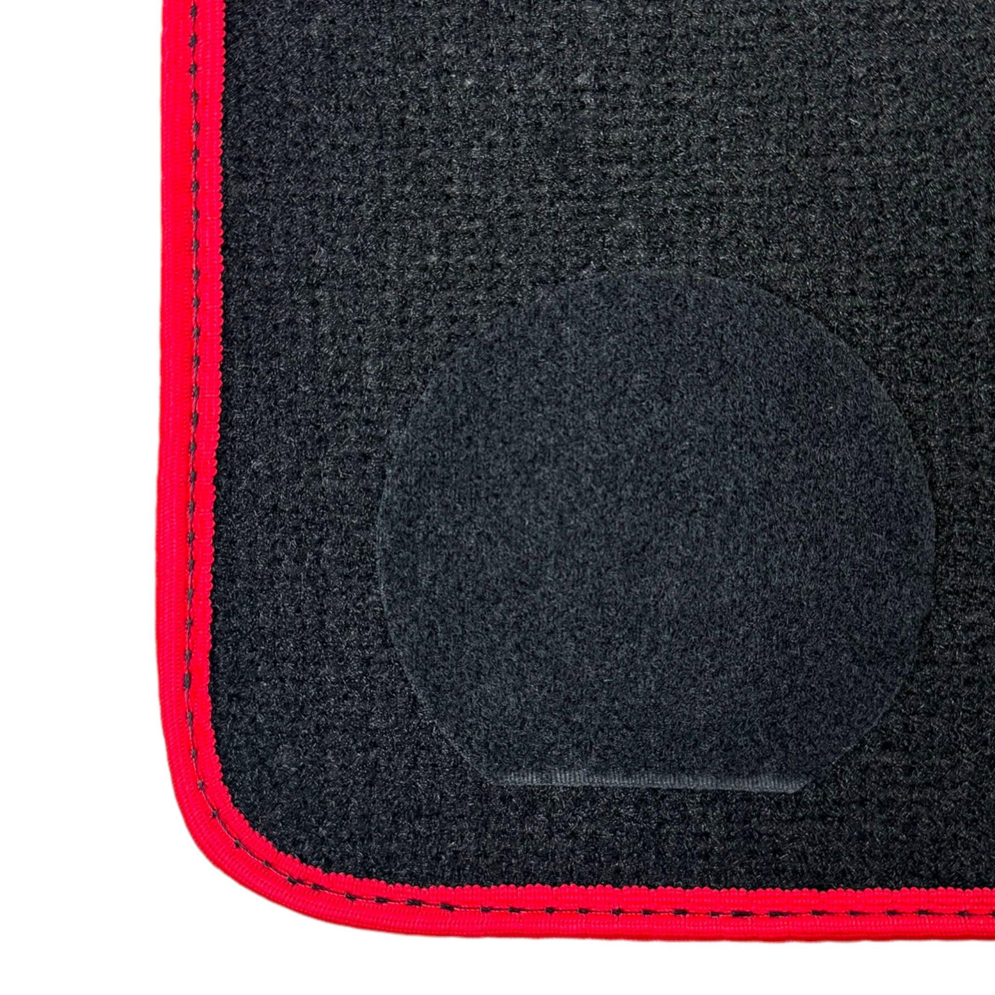Black Floor Floor Mats For BMW M8 Series Convertible F91 | Fighter Jet Edition AutoWin Brand |Red Trim