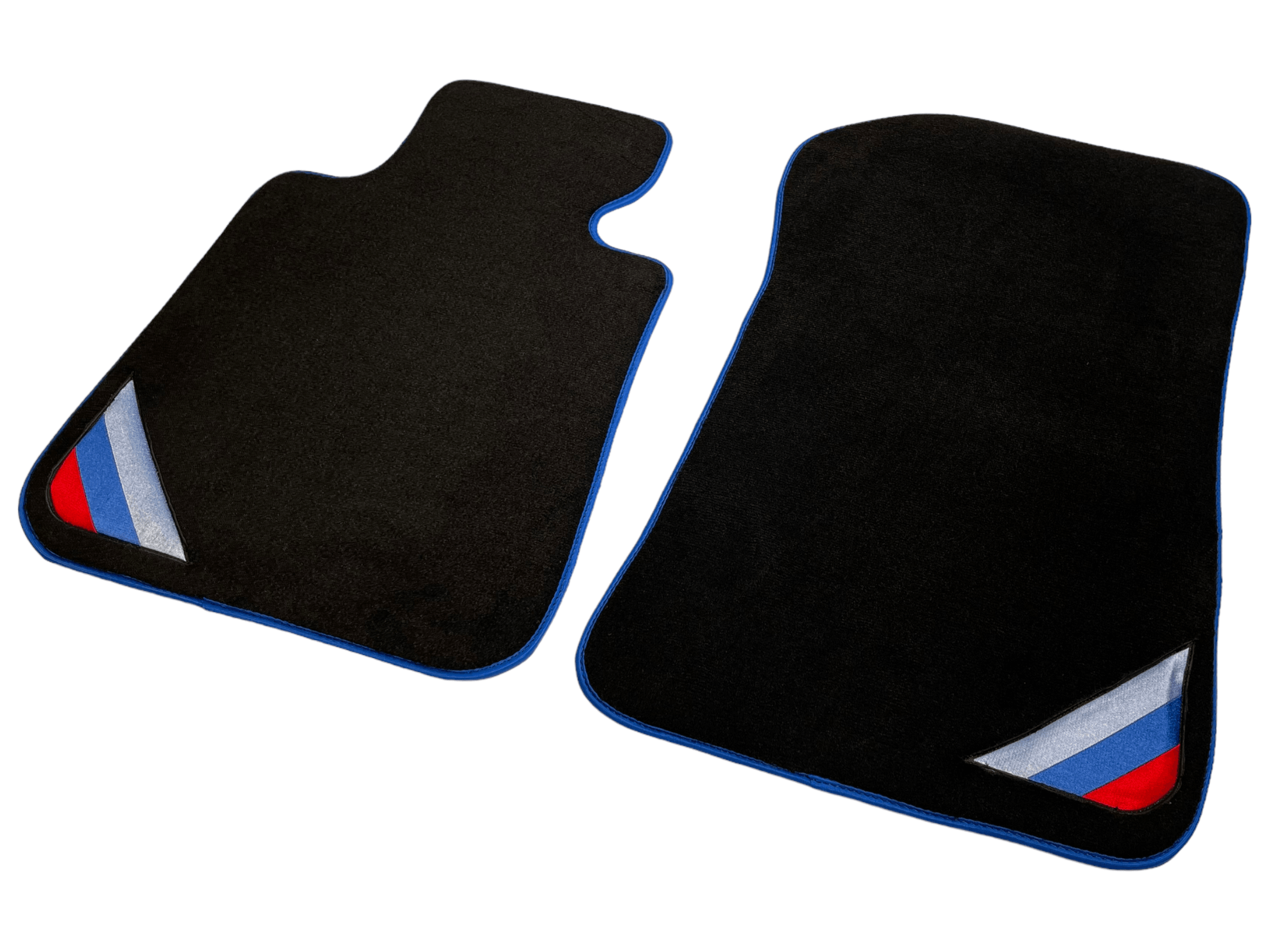 Black Floor Mats For BMW X1 Series E84 With Blue Trim - AutoWin