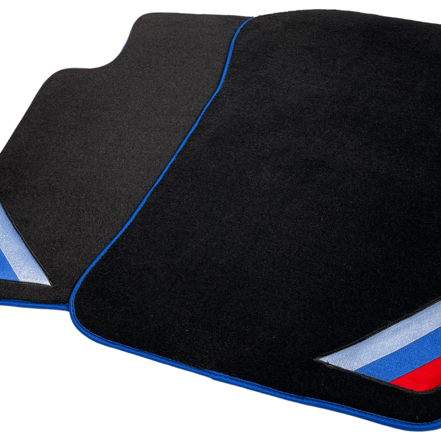 Black Floor Mats For BMW X1 Series E84 With Blue Trim - AutoWin