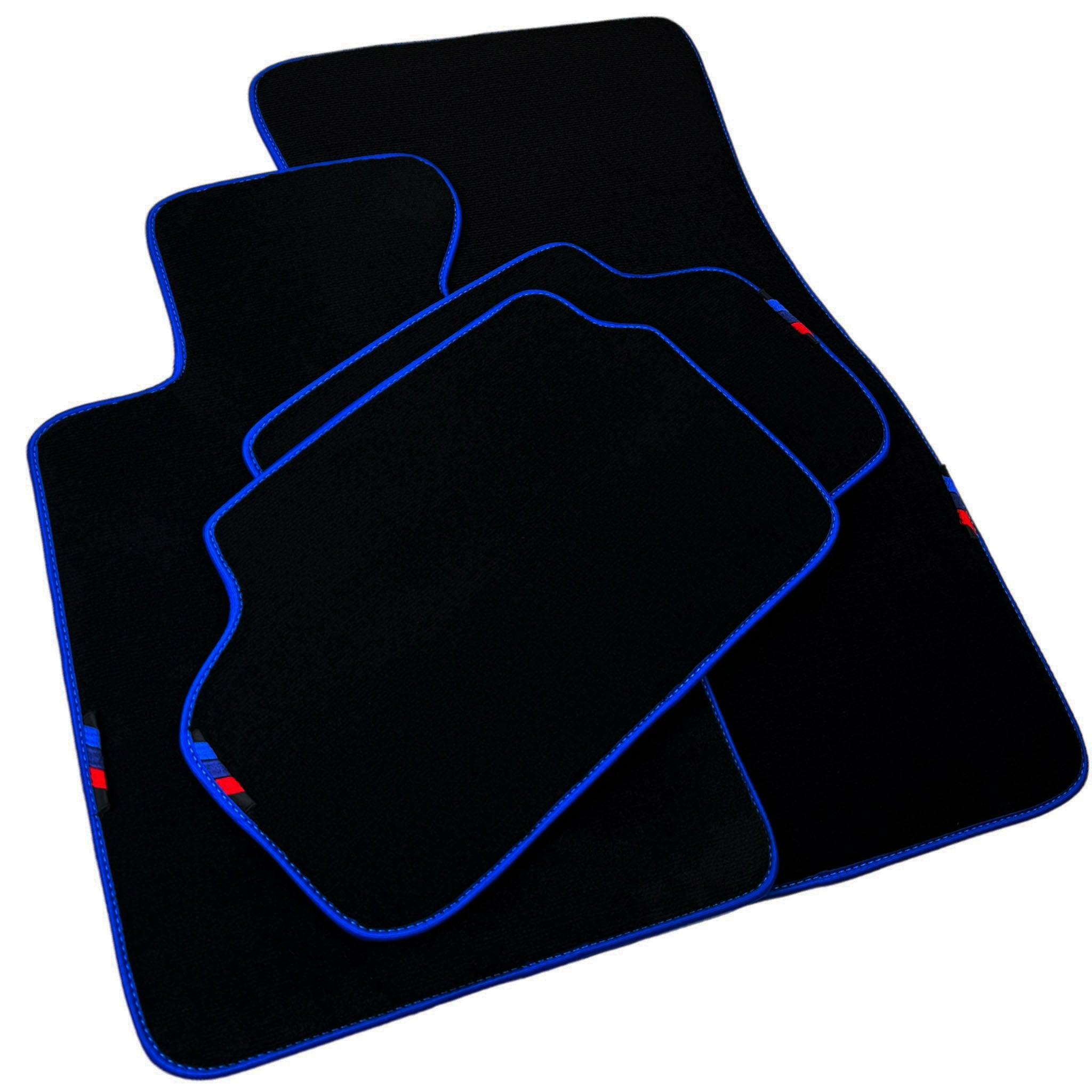 Black Floor Floor Mats For BMW X3 Series F25 | Blue Trim