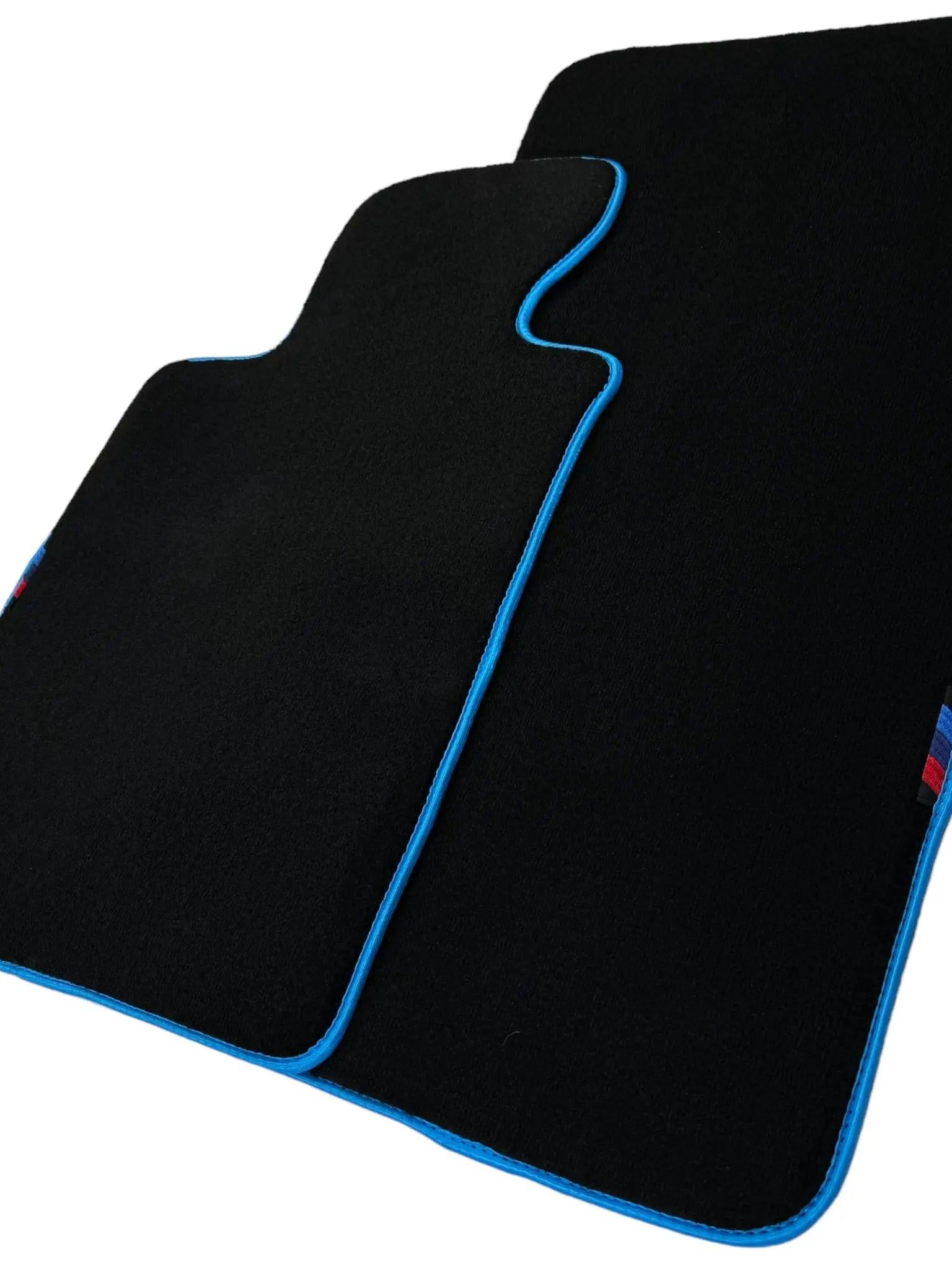Black Floor Floor Mats For BMW X3 Series G01 | Sky Blue Trim