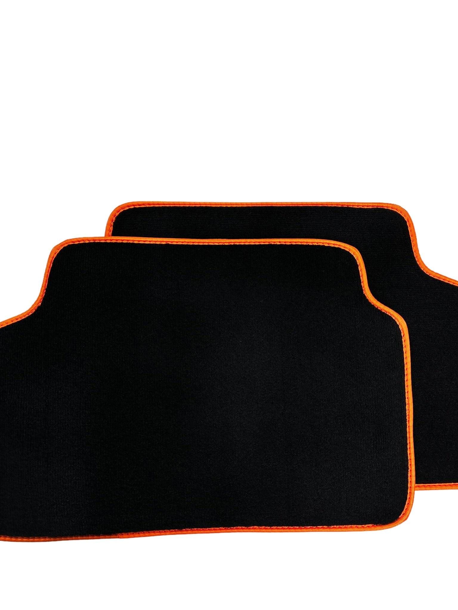 Black Floor Floor Mats For BMW X5 Series E70 | Orange Trim