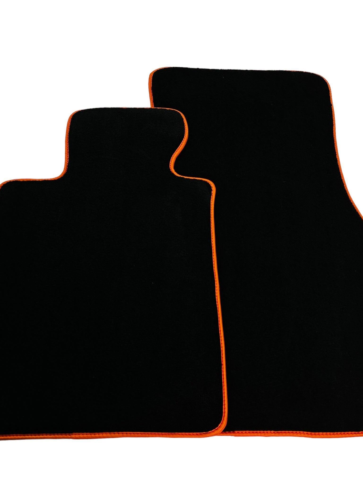 Black Floor Floor Mats For BMW X5 Series E70 | Orange Trim