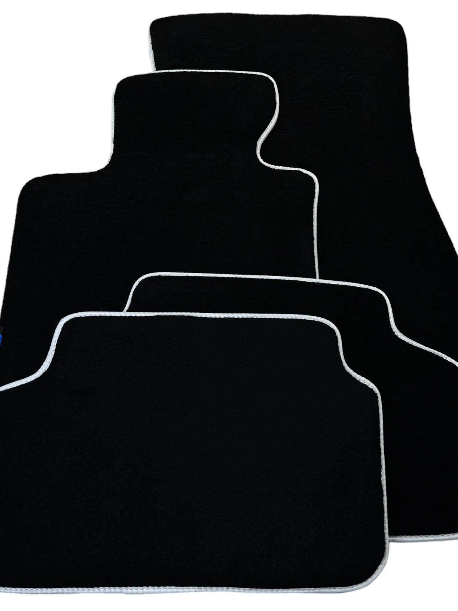Black Floor Floor Mats For BMW X5 Series E70 | White Trim