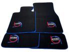 Black Floor Mats For BMW X5M E70 SUV ER56 Design Limited Edition Blue Trim - AutoWin