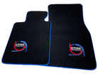 Black Floor Mats For BMW X6M E71 SUV ER56 Design Limited Edition Blue Trim - AutoWin