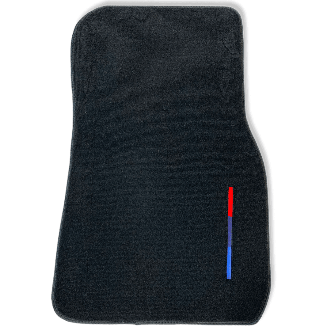 Black Floor Mats For BMW Z4 Series E85 Convertible (2003-2008) With Color Stripes Tailored Set Perfect Fit - AutoWin