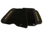 Black Floor Mats For Ferrari 812 Superfast With Alcantara Leather Yellow Edition - AutoWin
