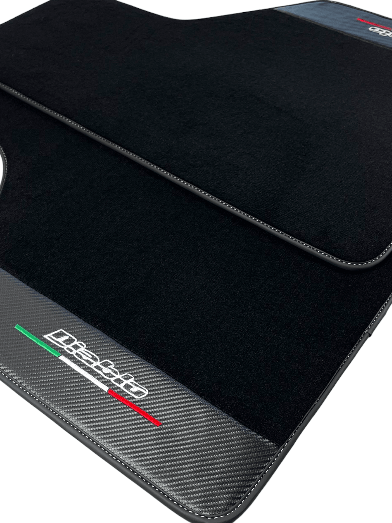 Black Floor Mats for Lamborghini Diablo 1990-2001 With Carbon Fiber Leather - AutoWin
