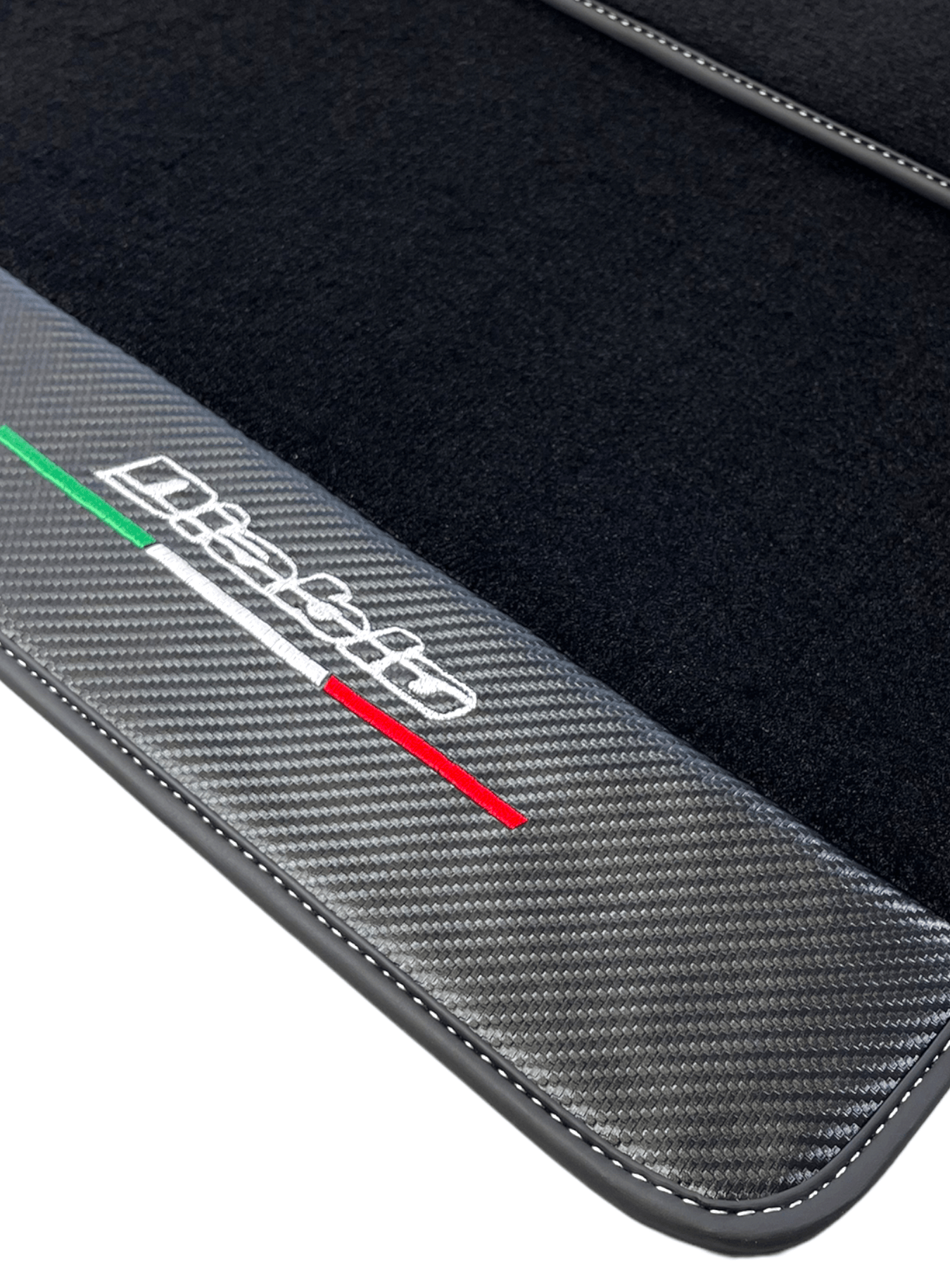 Black Floor Mats for Lamborghini Diablo 1990-2001 With Carbon Fiber Leather - AutoWin