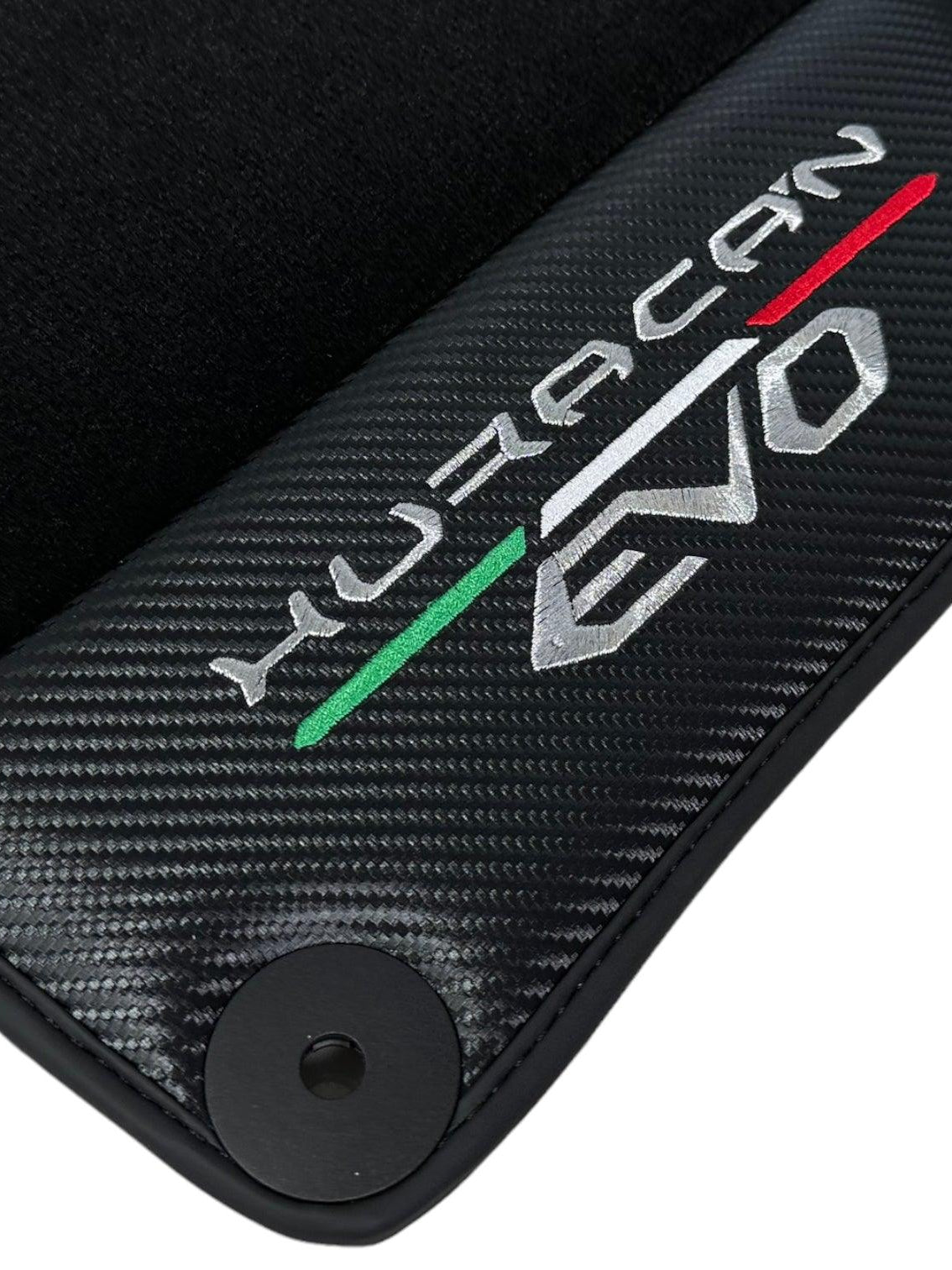 Black Floor Mats for Lamborghini Huracan EVO 2014-2023 With Carbon Fiber Leather Borders - AutoWin