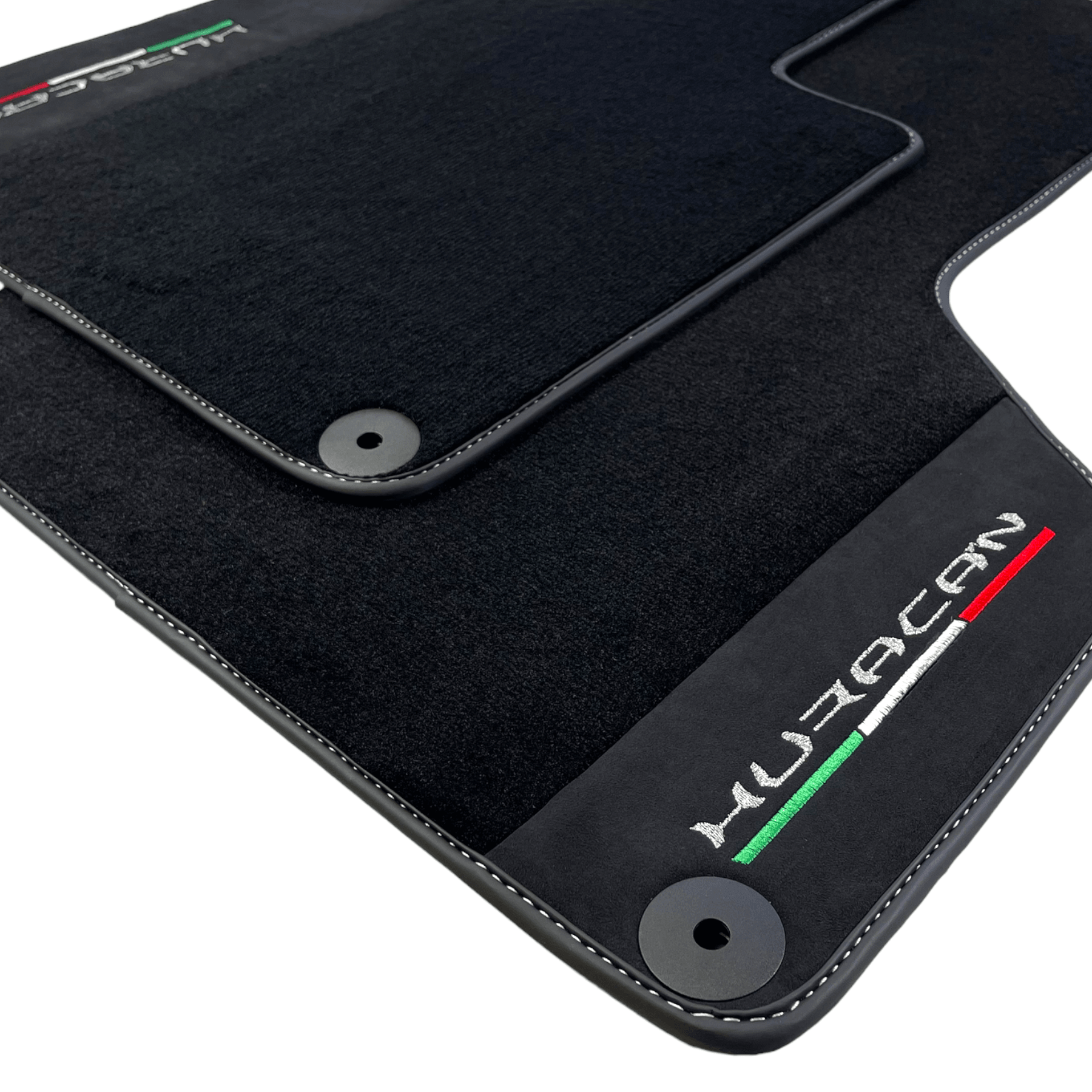 Black Floor Mats for Lamborghini Huracan With Alcantara Leather - AutoWin