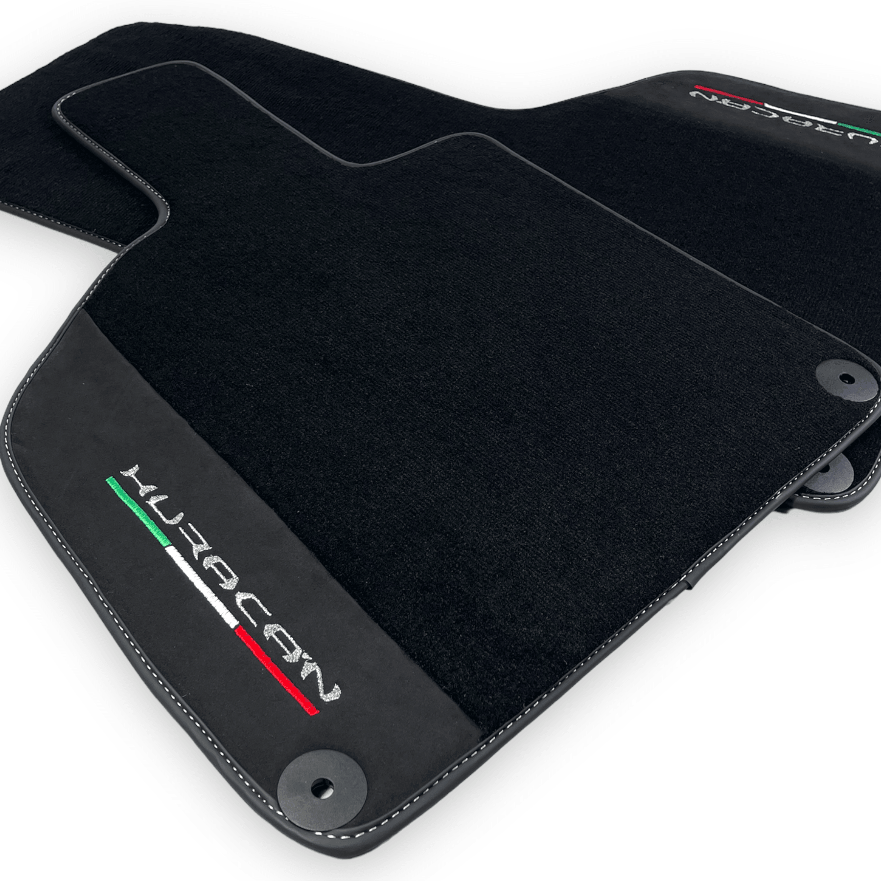 Black Floor Mats for Lamborghini Huracan With Alcantara Leather - AutoWin