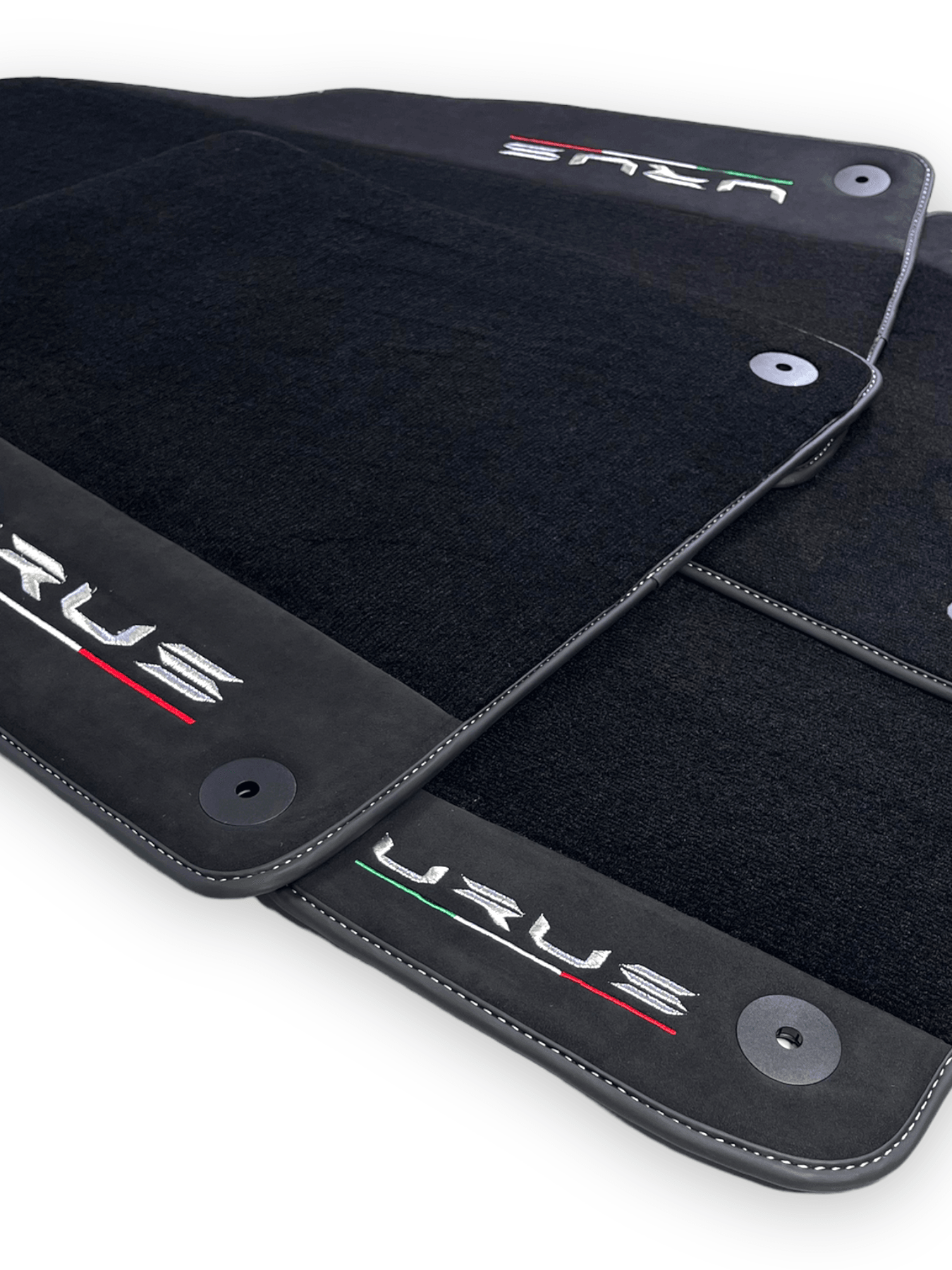 Black Floor Mats For Lamborghini Urus With Alcantara Leather - AutoWin
