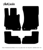 Black Floor Mats For Mercedes Benz CL-Class C216 Coupe (2006-2013) | Fighter Jet Edition