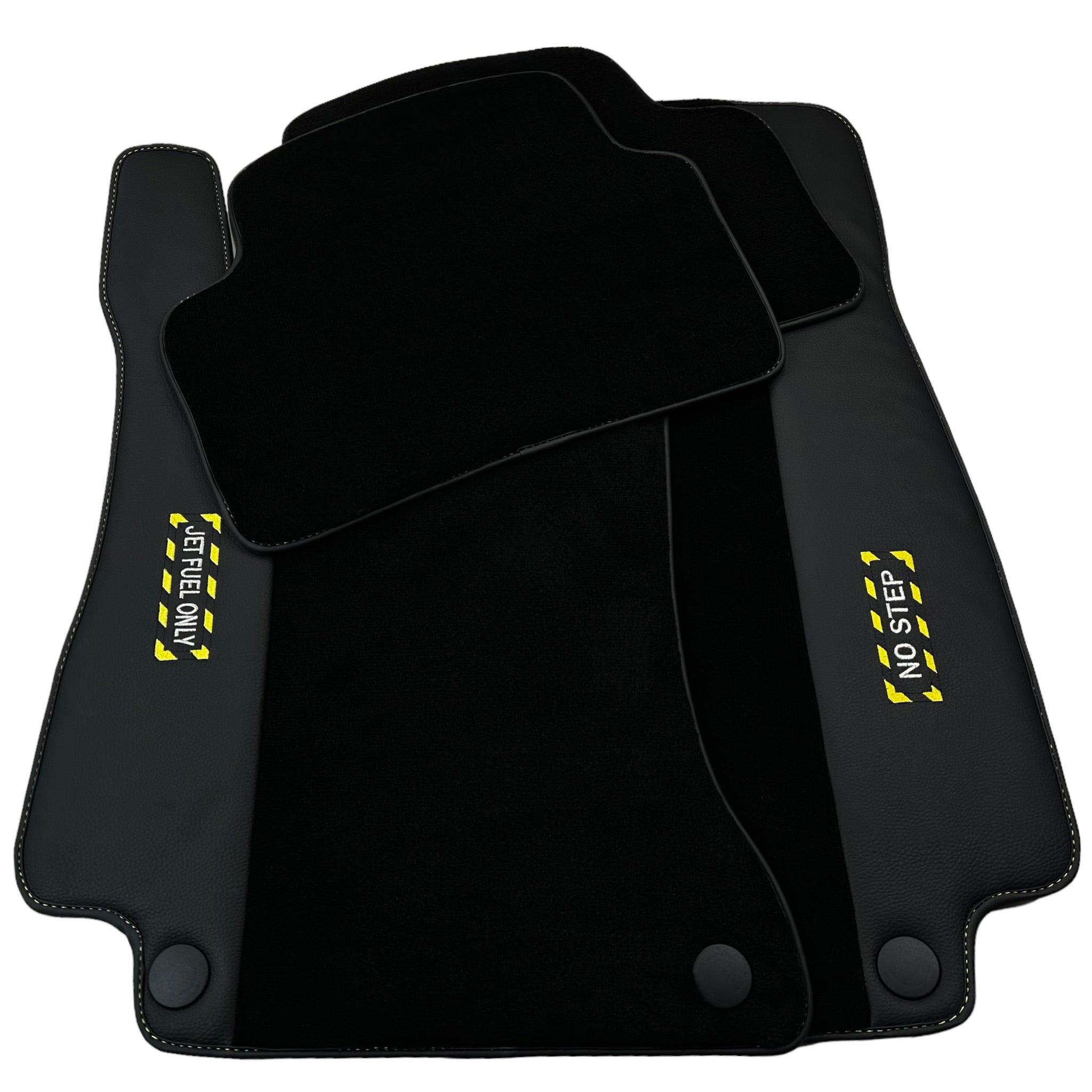 Black Floor Mats For Mercedes Benz E-Class C207 Coupe (2009-2013) | Fighter Jet Edition
