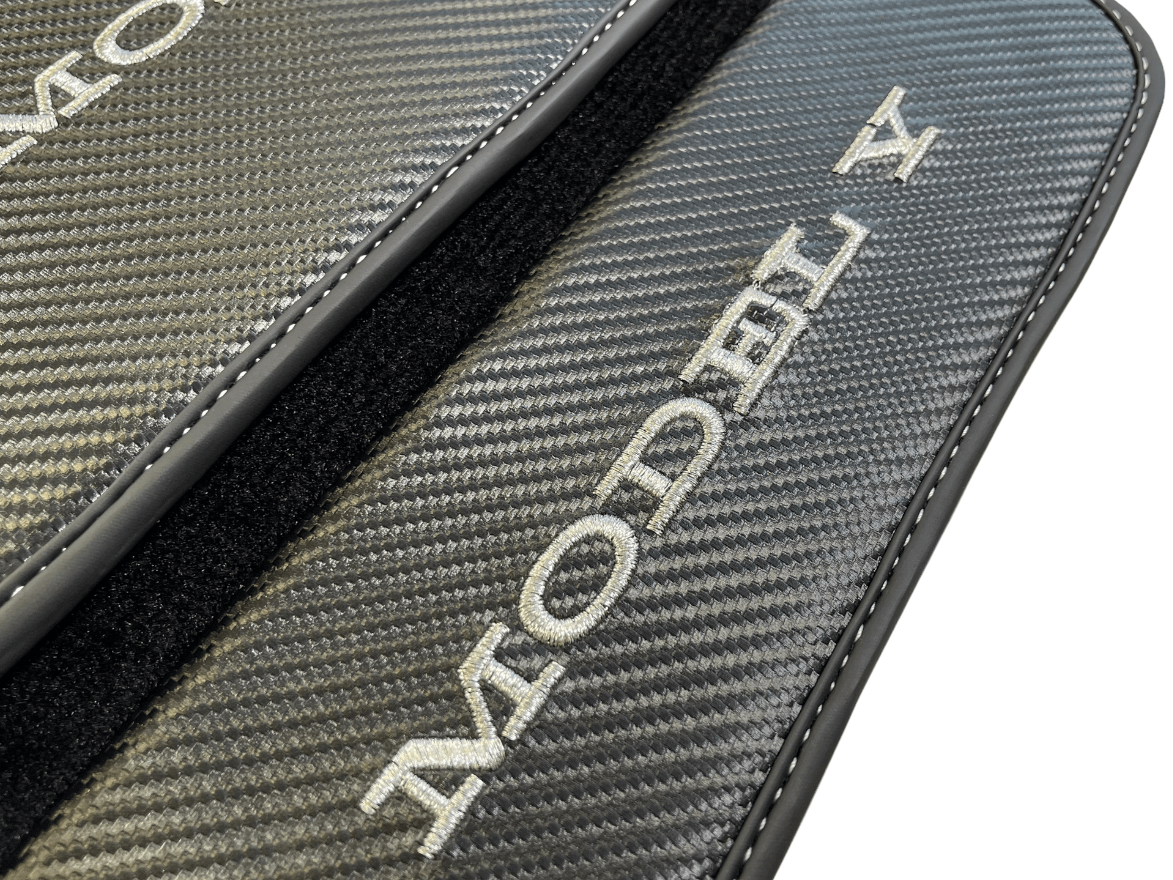 Black Floor Mats For Tesla Model Y With Carbon Fiber Leather - AutoWin