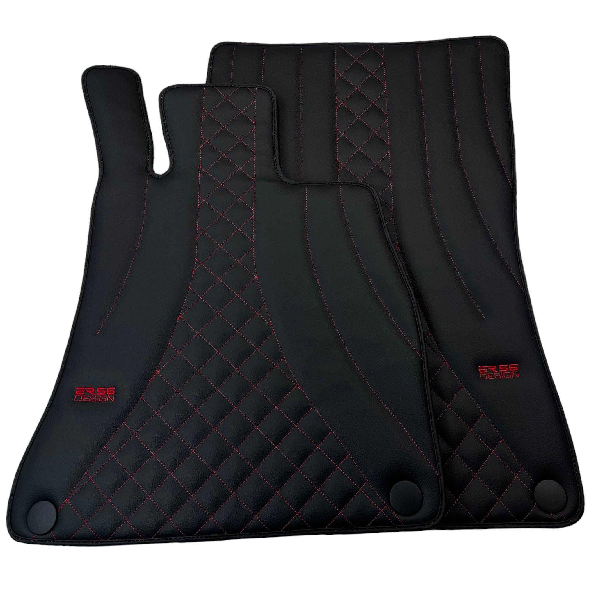 Black Leather Floor Mats For Mercedes Benz A-Class W177 Hybrid (2019-2023)