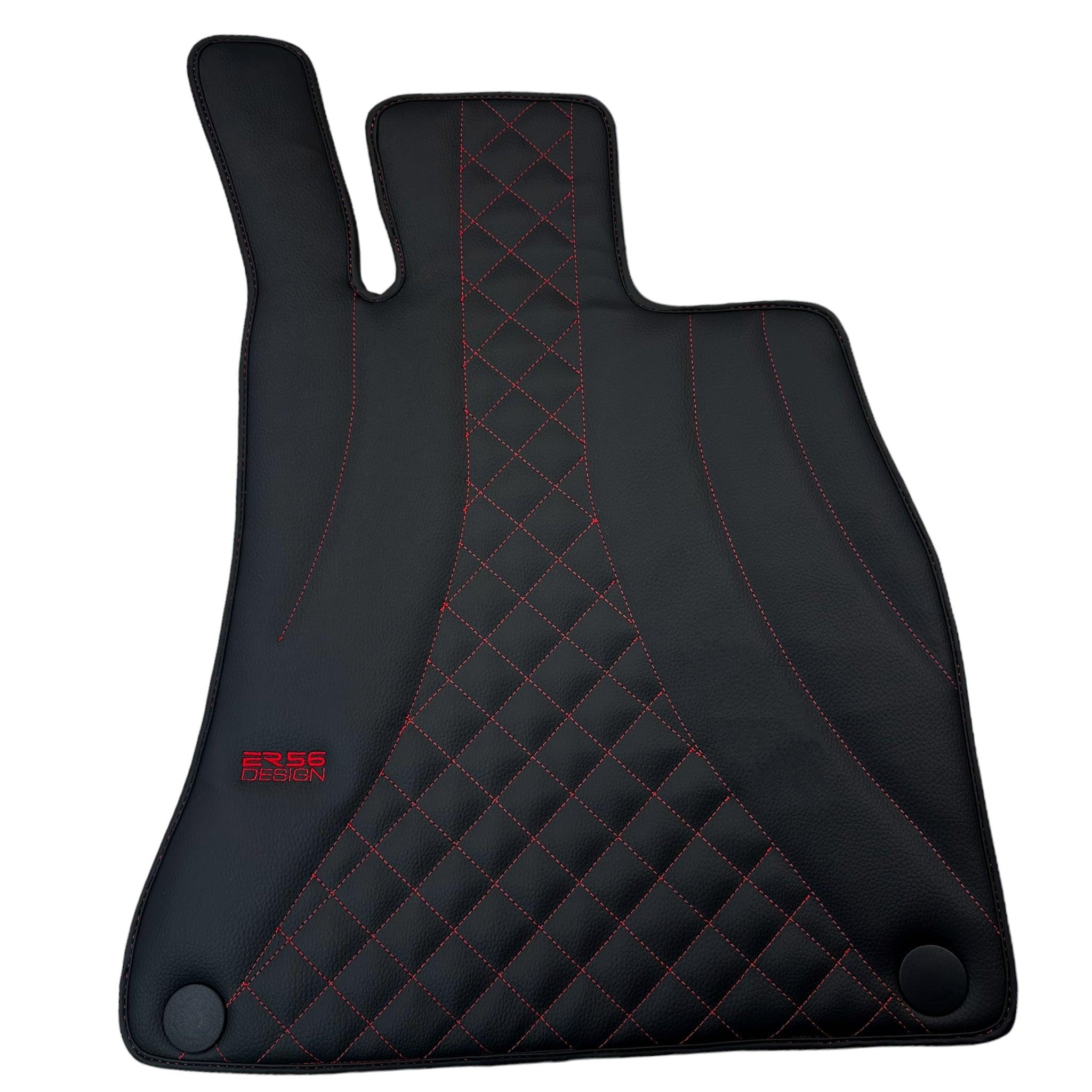 Black Leather Floor Mats For Mercedes Benz A-Class W177 Hybrid (2019-2023)