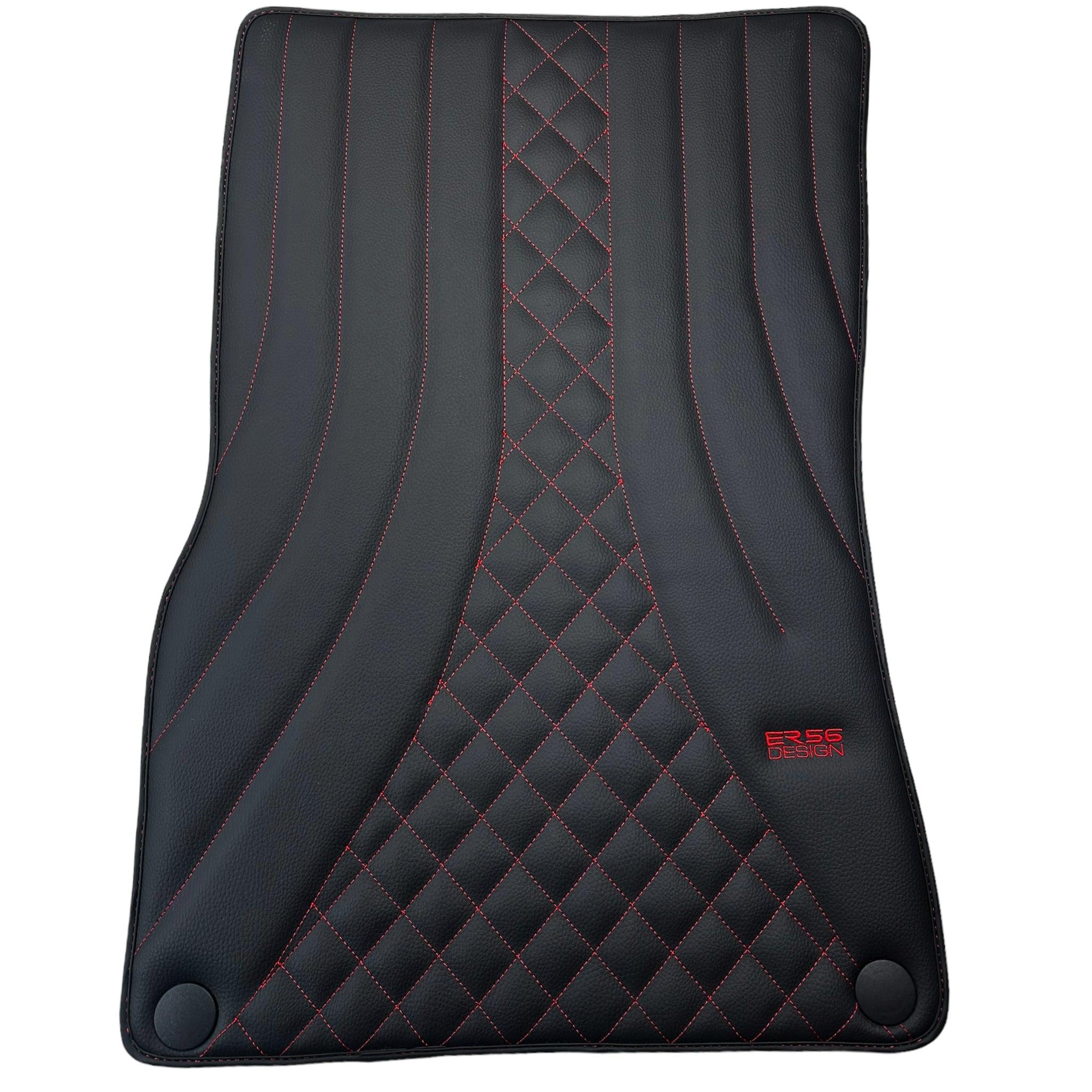 Black Leather Floor Mats For Mercedes Benz EQS-Class X296 (2022-2023) | ER56 Design