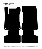Black Leather Floor Mats For Mercedes Benz GLA-Class H247 (2020-2023) | ER56 Design