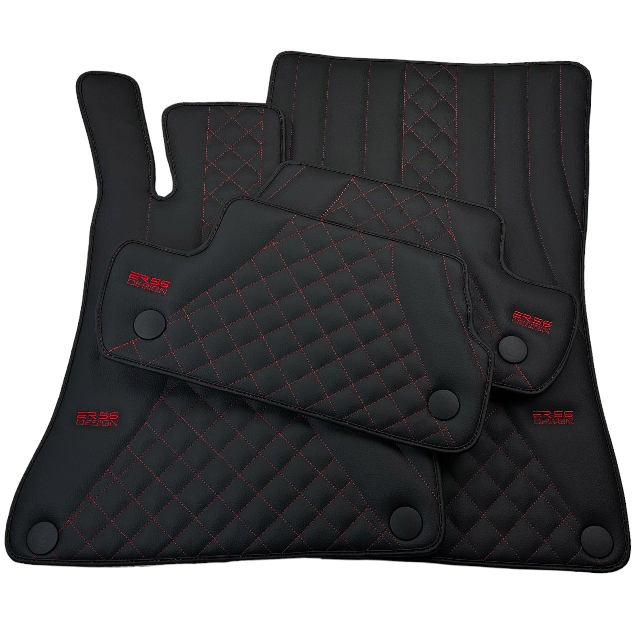 Black Leather Floor Mats For Mercedes Benz GLE-Class C167 Coupe (2020-2023) | ER56 Design