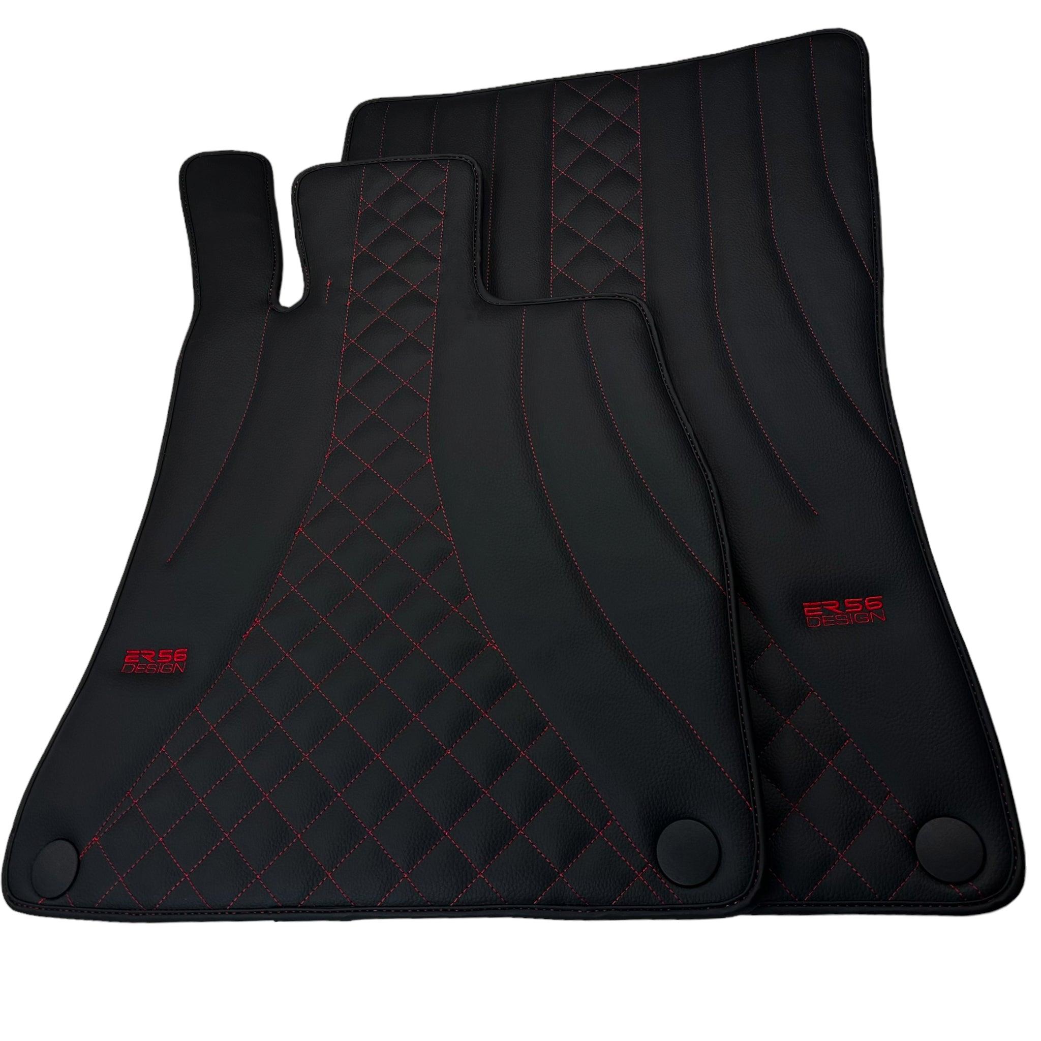 Black Leather Floor Mats For Mercedes Benz GLE-Class C292 Coupe (2015-2020) | ER56 Design