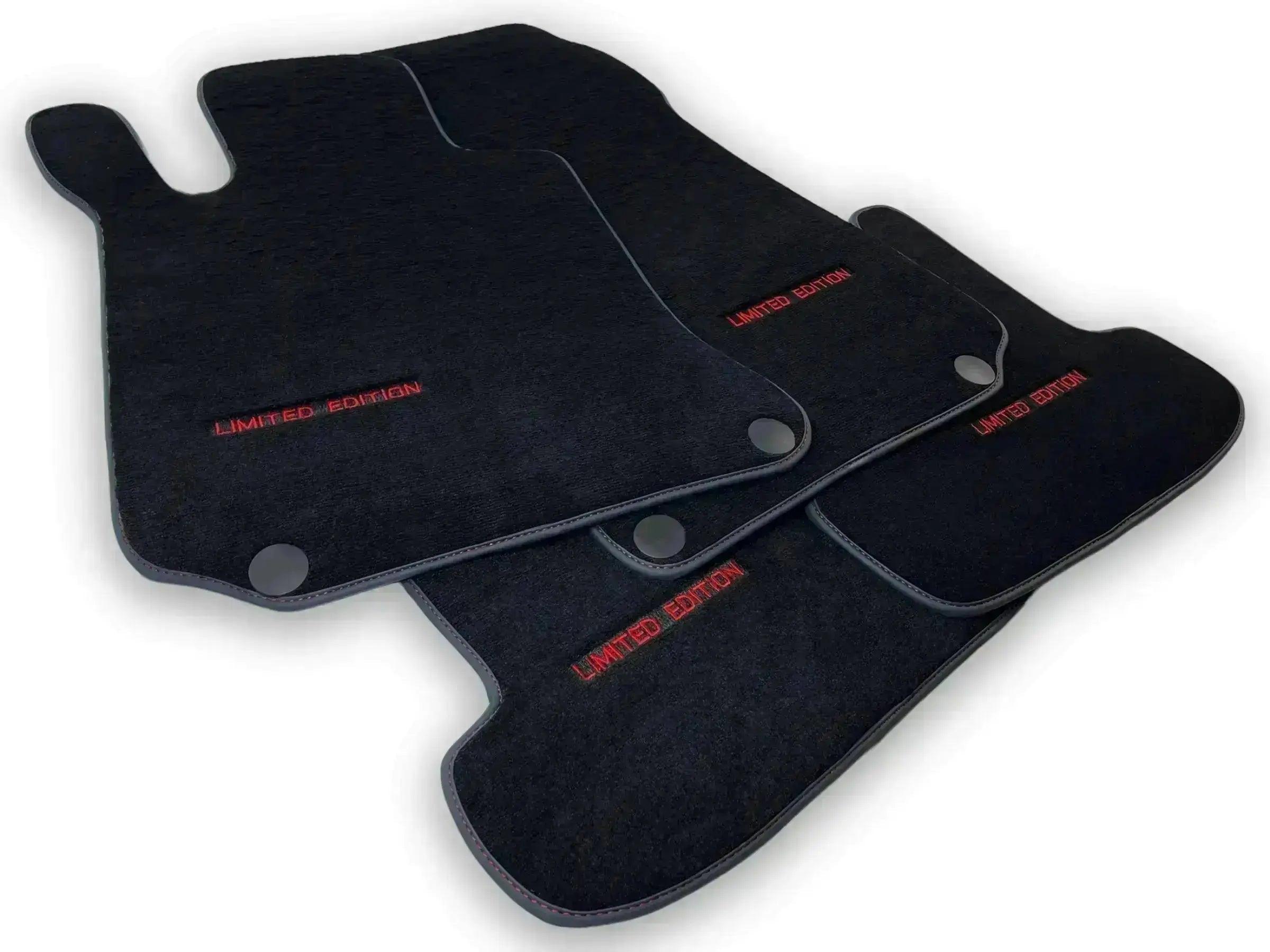 Black Leather Floor Mats For Mercedes Benz GLE-Class V167 Allrounder - 5 Seats (2019-2023) | ER56 Design