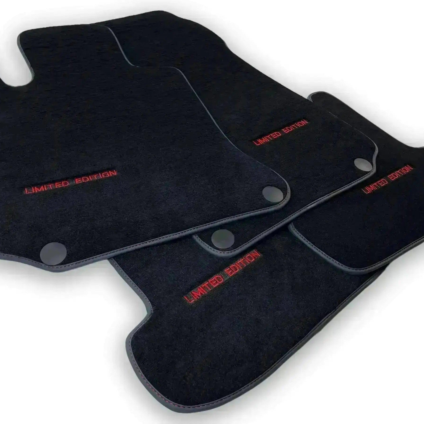 Black Leather Floor Mats For Mercedes Benz GLK-Class X204 (2008-2012) | ER56 Design