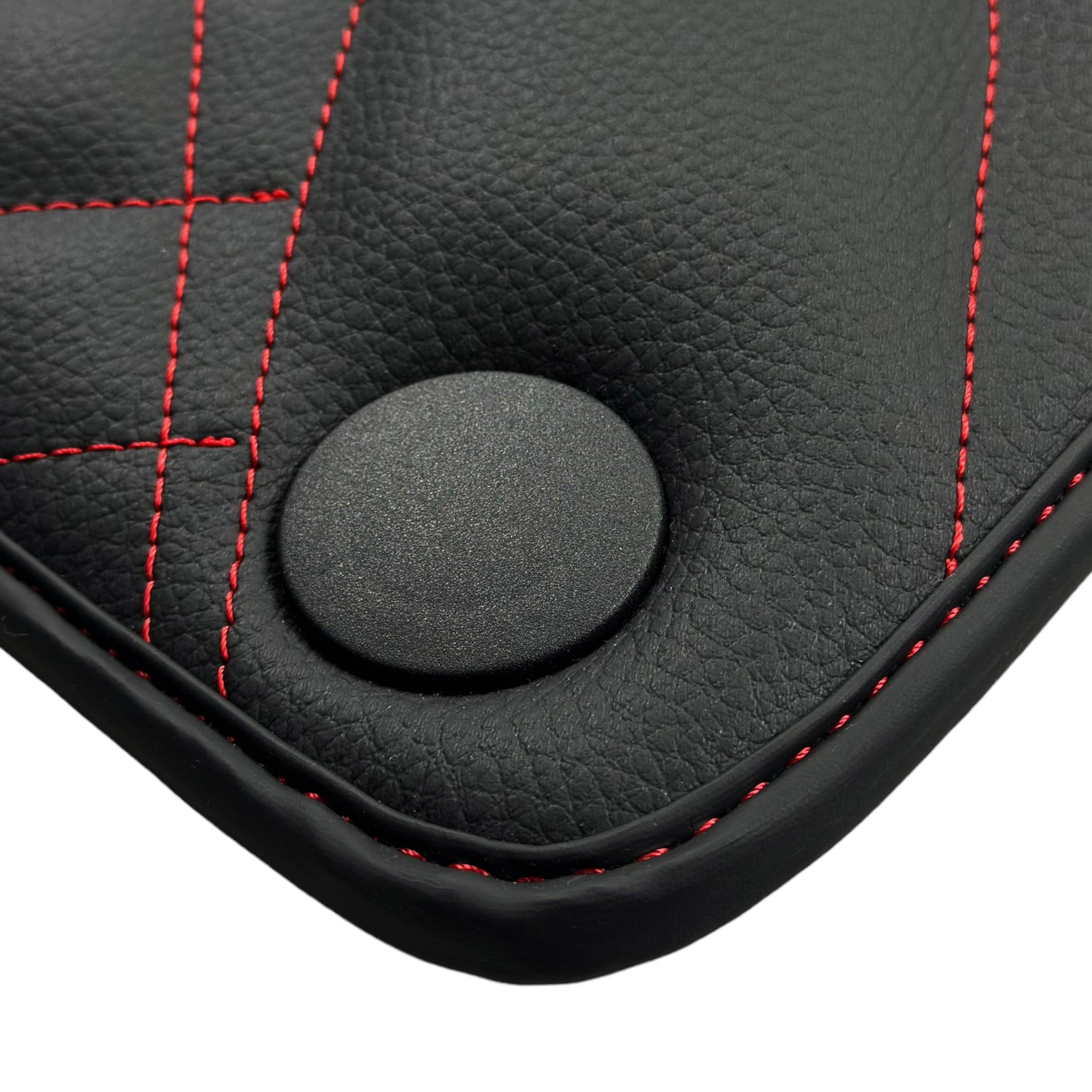 Black Leather Floor Mats For Mercedes Benz E-Class A207 Convertible (2010-2013)