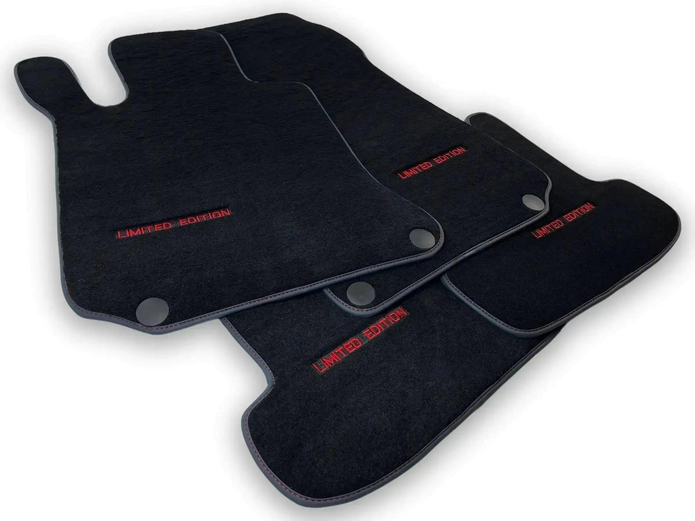 Black Leather Floor Mats For Mercedes Benz S-Class W223 (2020-2023) Short Wheelbase | ER56 Design