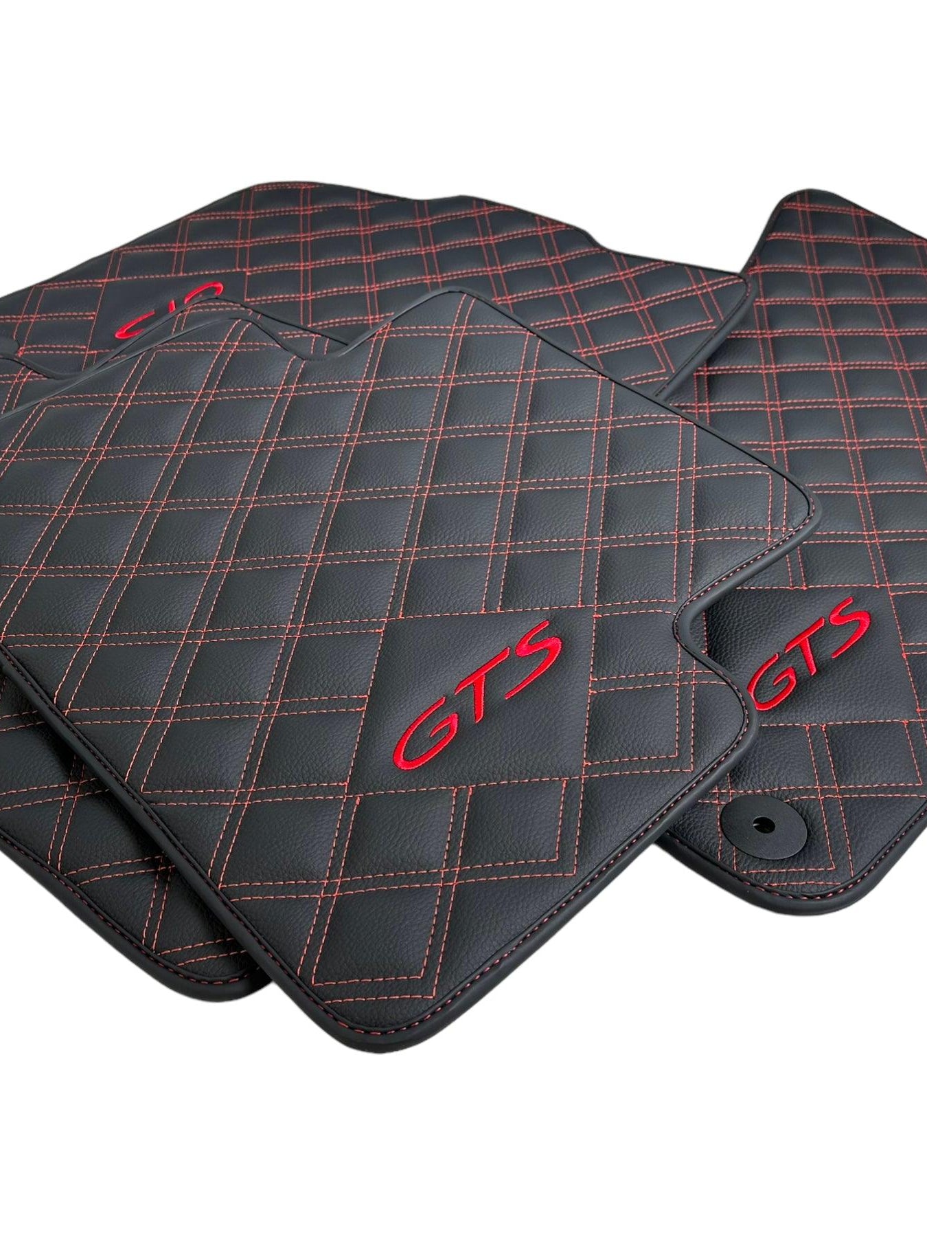 Black Leather Floor Mats for Porsche Macan GTS - AutoWin