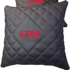 Black Leather Pillows ER56 Design Set of 2 Red Sewing - AutoWin