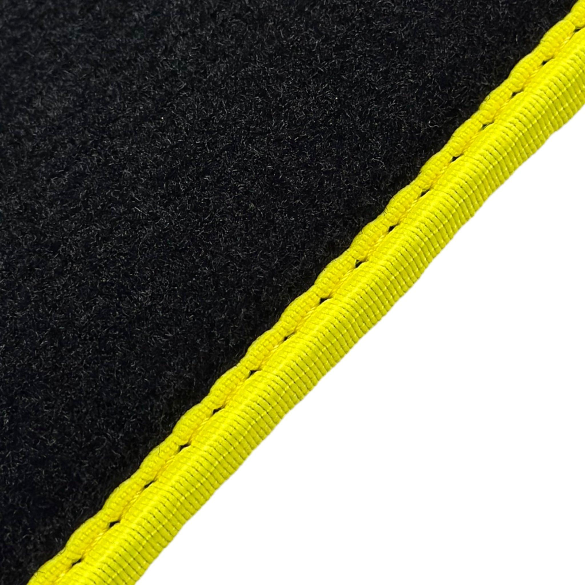 Black Floor Mats For BMW 1 Series E88 Convertible | Fighter Jet Edition | Yellow Trim