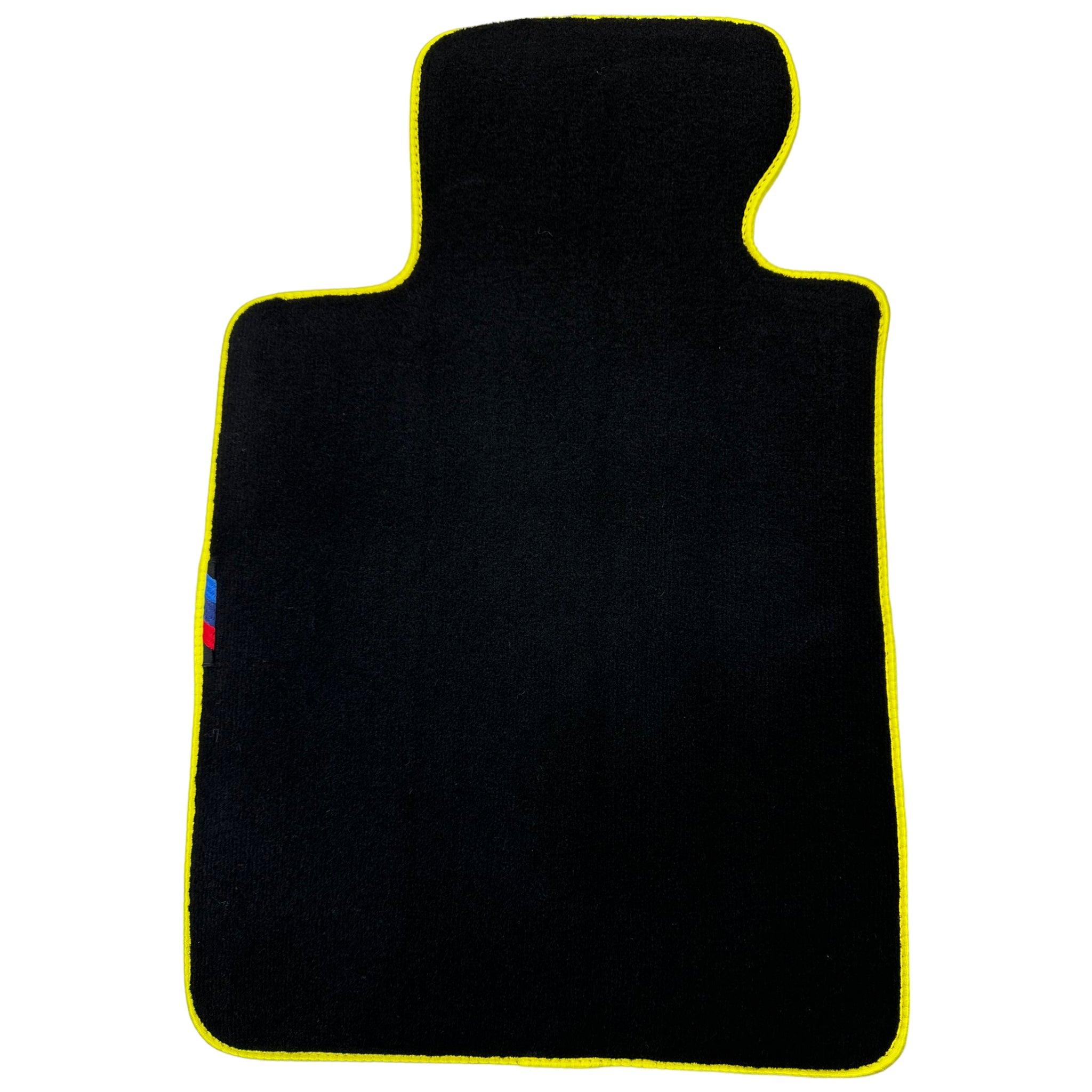 Black Floor Mats For BMW 3 Series E30 2-doors Coupe | Fighter Jet Edition | Yellow Trim