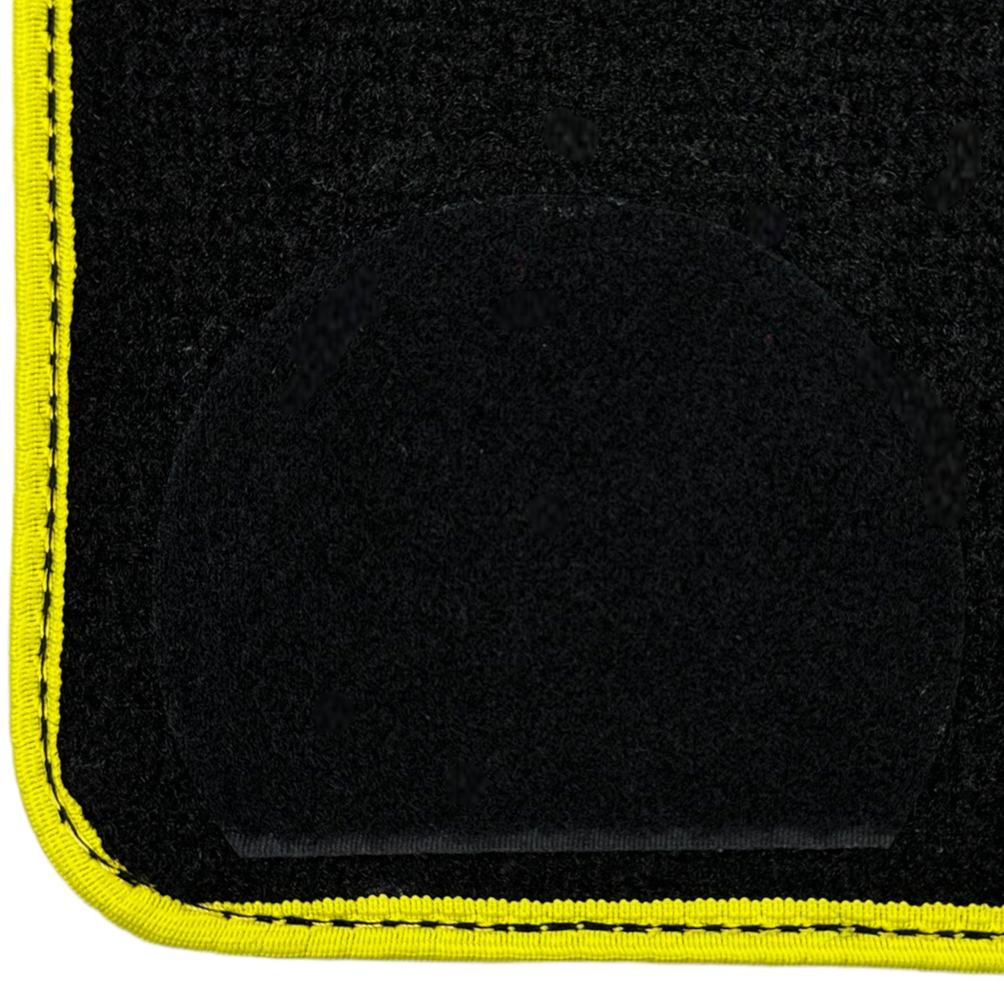 Black Floor Mats For BMW 3 Series E46 Convertible | Fighter Jet Edition | Yellow Trim