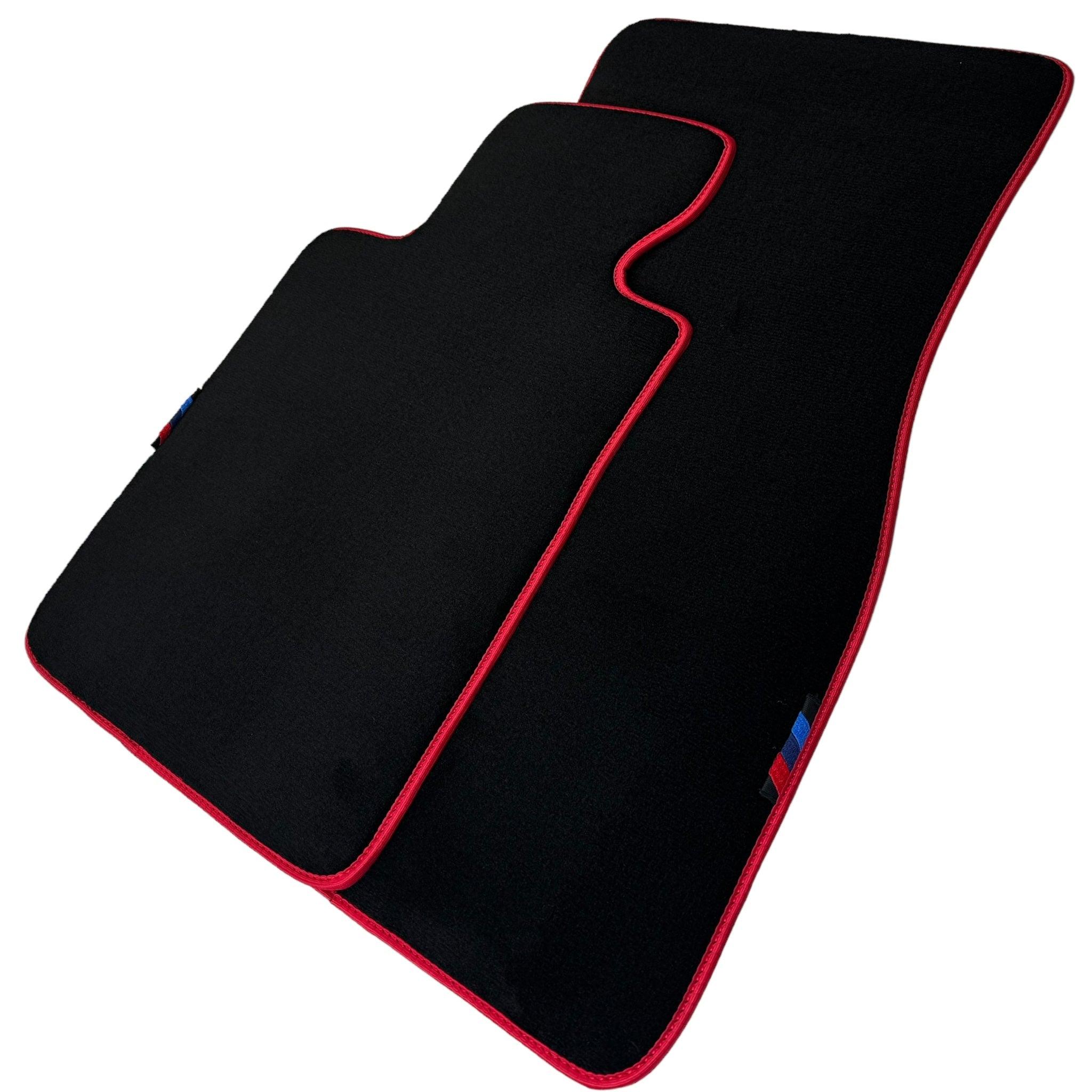 Black Floor Mats For BMW 6 Series E24 Coupe | Red Trim