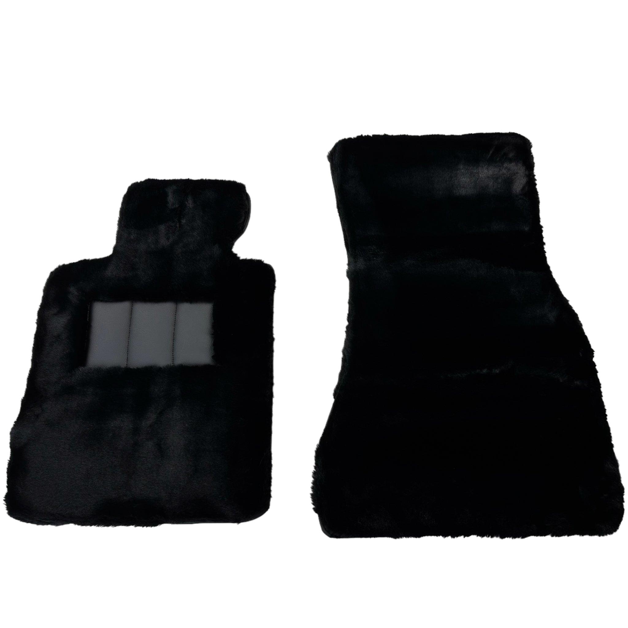 Black Sheepskin Floor Mats For BMW 6 Series E64 Convertible ER56 Design